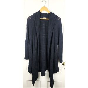 Style & Co : size 0X : black crochet patterned open fall winter sweater cardigan